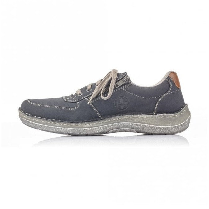 Rieker Men's Casual Shoe with Lace and Zip 03030-14 NAVY