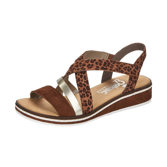 Rieker Wedge Sandal V3663-24 Brown