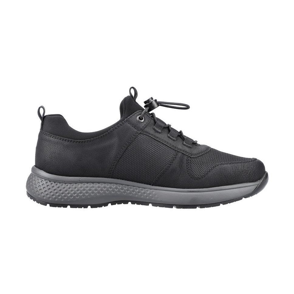 Rieker Men's Trainer Shoe with elastic lace B7650-00 BLACK