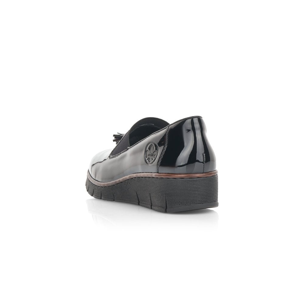 Rieker Ladies Classic Loafer Slip-on Shoe BLACK 53751-00