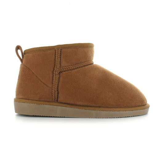 Ella Rocket CHESTNUT Faux Suede and Faux Sheepskin Ankle Boot