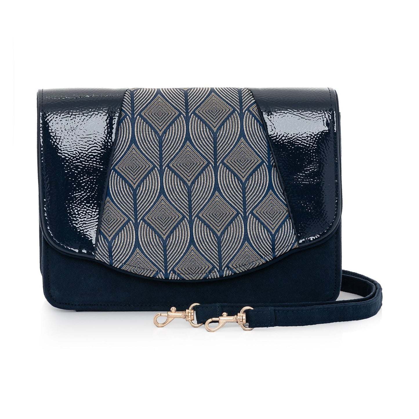 Ruby Shoo Bar Shoe Clara NAVY Geometric.