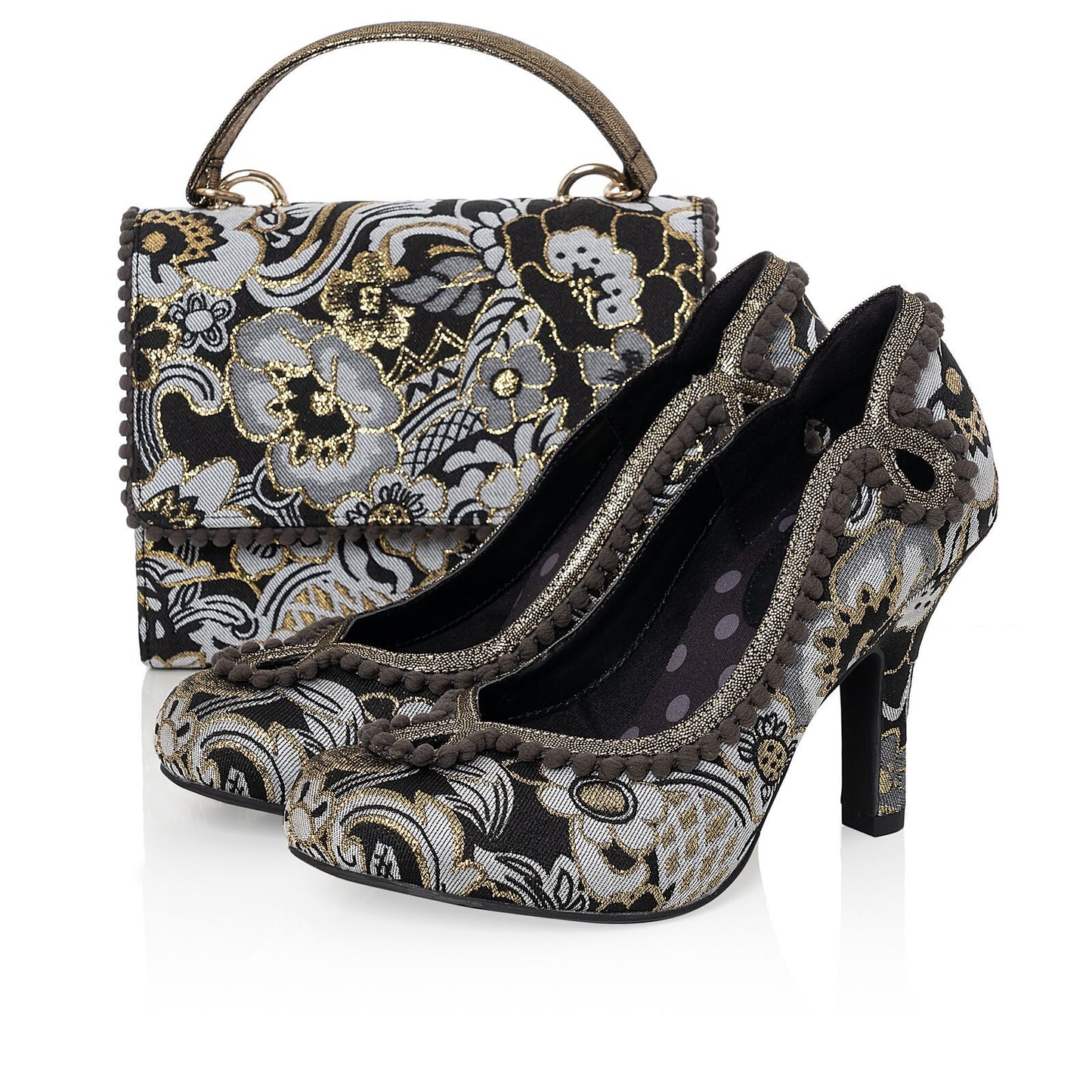 Ruby Shoo High heeled Court Shoe Miley BLACK/GOLD
