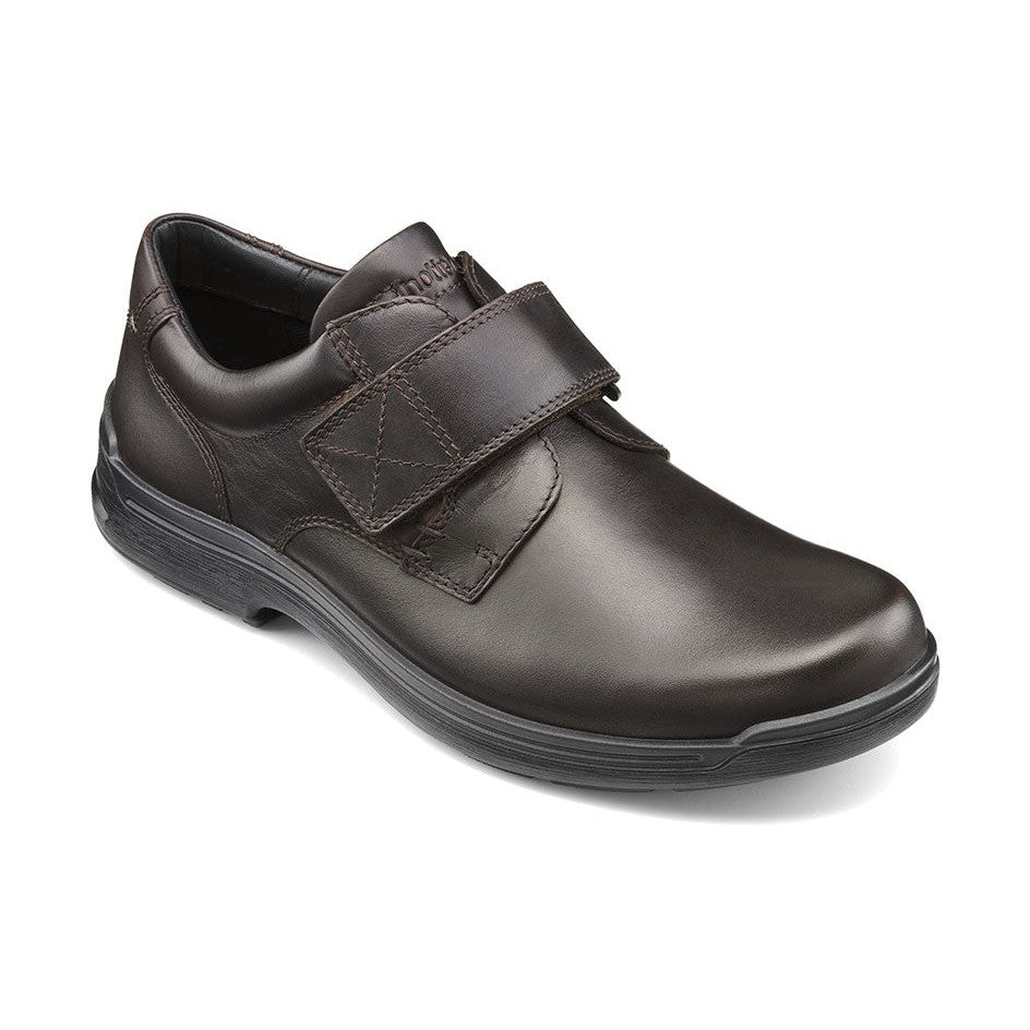 Hotter Mens BROWN Leather SEDGWICK touch fastening Shoe