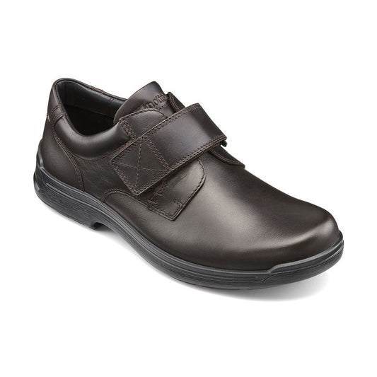 Hotter Mens BROWN Leather SEDGWICK touch fastening Shoe