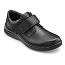 Hotter Mens BLACK Leather SEDGWICK touch fastening Shoe