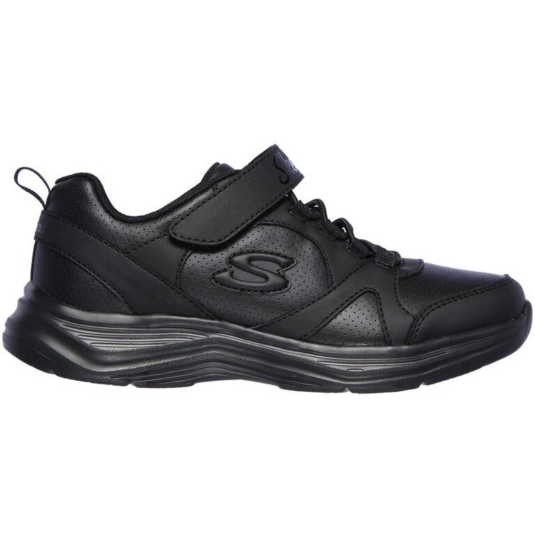 Skechers School Trainer 81445-BBK BLACK touch fastening