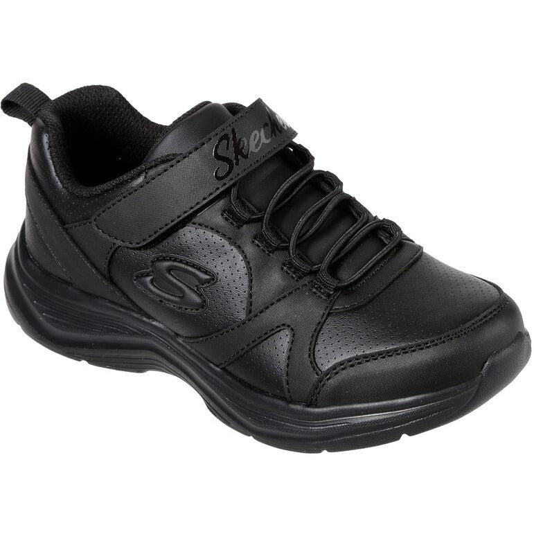 Skechers School Trainer 81445-BBK BLACK touch fastening