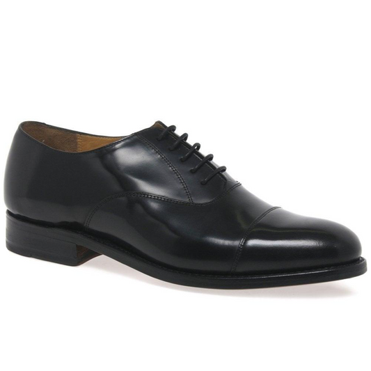 Barker TOE CAP SHOE Luton BLACK Leather HI SHINE
