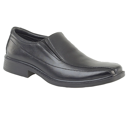 Roamers lightweight black leather smart slip on shoe M724A