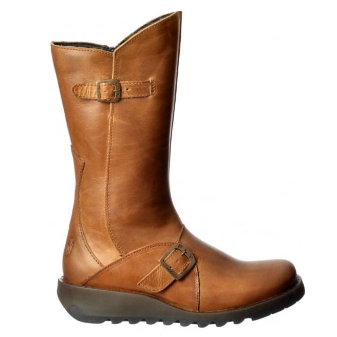FLY London Mid Calf Boot MES 2 Camel Leather