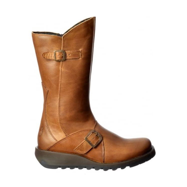 FLY London Mid Calf Boot MES 2 Camel Leather