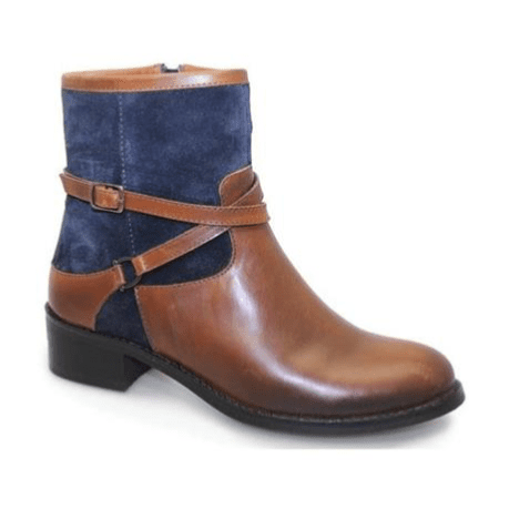 Lunar Ankle Boot Navy and Tan Leather code: GLH460