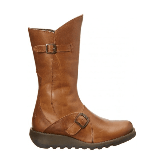 FLY London Mid Calf Boot MES 2 Camel Leather