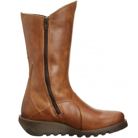 FLY London Mid Calf Boot MES 2 Camel Leather