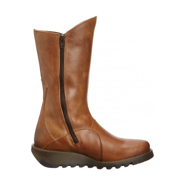 FLY London Mid Calf Boot MES 2 Camel Leather