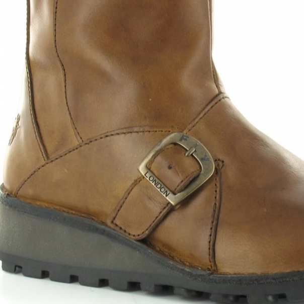 FLY London Mid Calf Boot MES 2 Camel Leather