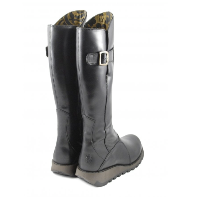 Fly London Long Boot MOL 2 Black Leather