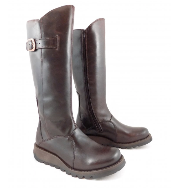 Fly London Long Boot MOL 2 Dark Brown