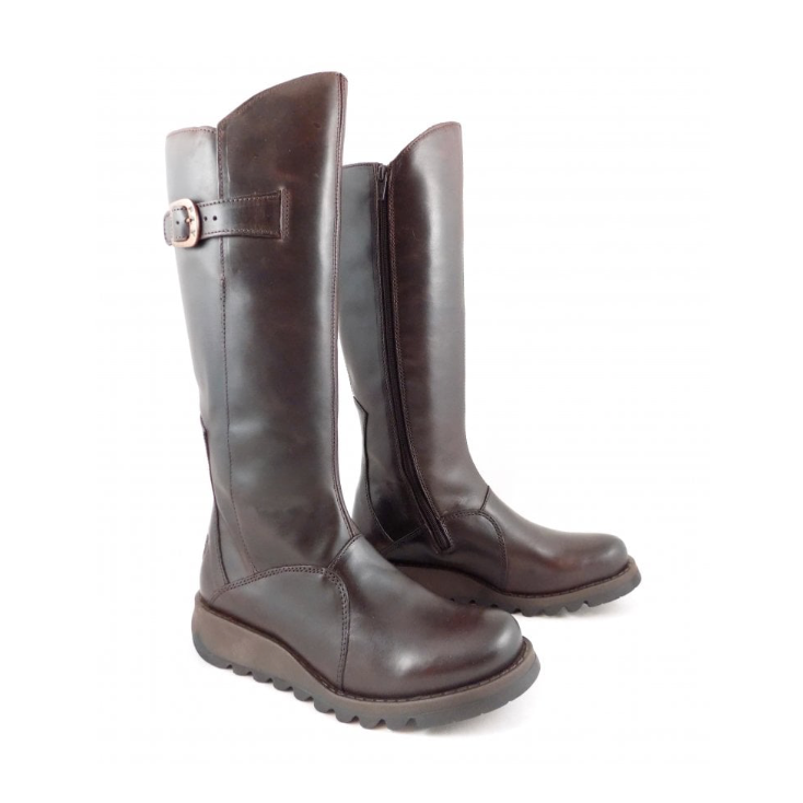Fly London Long Boot MOL 2 Dark Brown