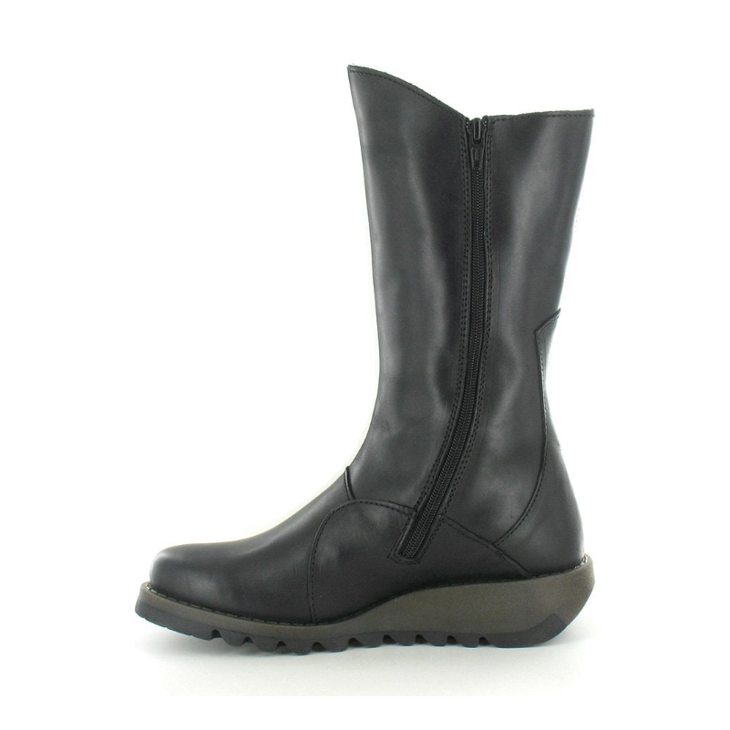 Fly London Mid Calf Boot Mes 2 Black Leather