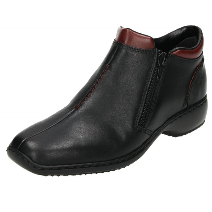 Rieker Leather Ankle boot Black with Zip zip L3882-00
