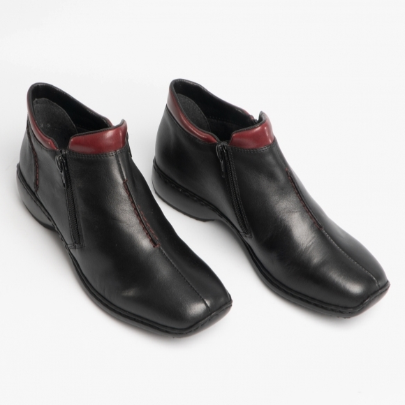 Rieker Leather Ankle boot Black with Zip zip L3882-00