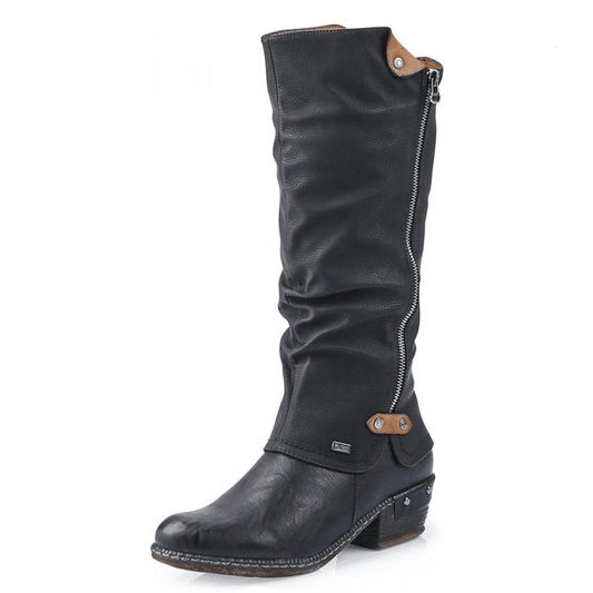 RIEKER Long Boot with Zip Black 93655-00