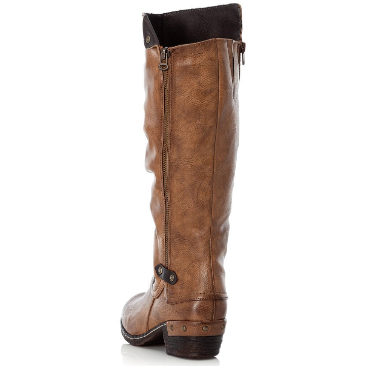 RIEKER Long Boot Brown with zip 93655-26