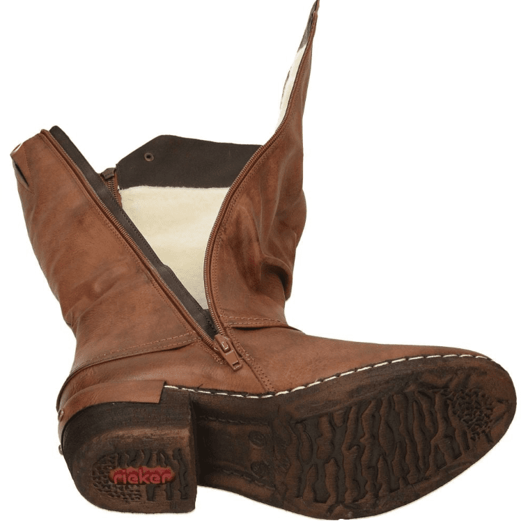 RIEKER Long Boot Brown with zip 93655-26