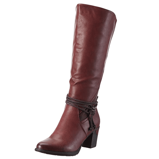 Rieker Long Boot Wine Red with Zip 96058-35