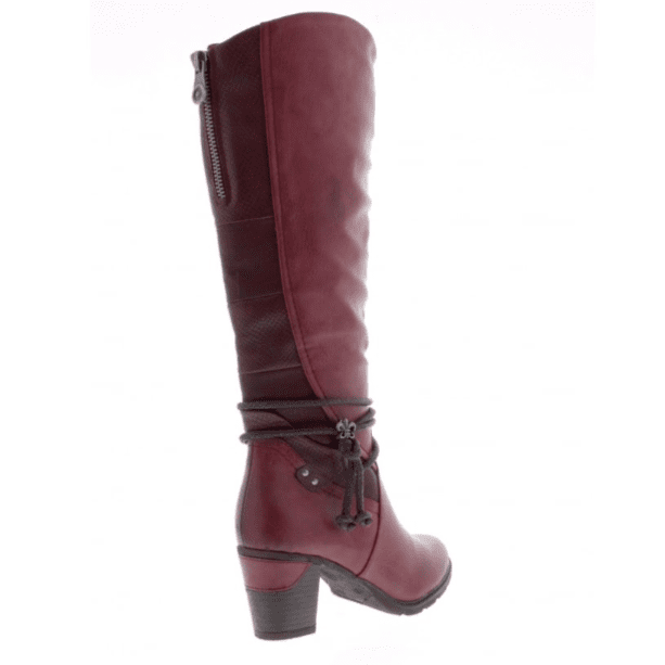 Rieker Long Boot Wine Red with Zip 96058-35