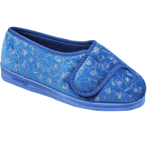 Comfylux Helen Extra Wide Fitting Slipper touch easy fastening for cosy feet
