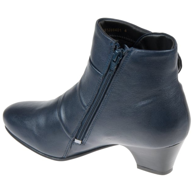 Lotus Ankle boot Prancer Navy Leather Pleated