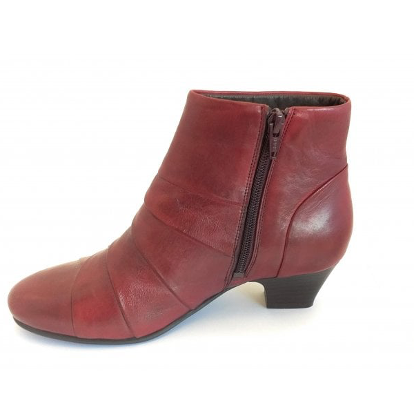 Lotus Ankle Boot Tara Red Leather with Zip