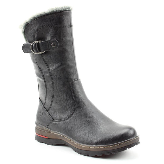 Heavenly Feet MID CALF BOOT LINED Bramble BLACK