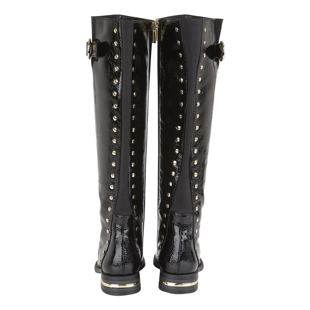 Lotus Knee High boot Estelle BLACK CRINKLE