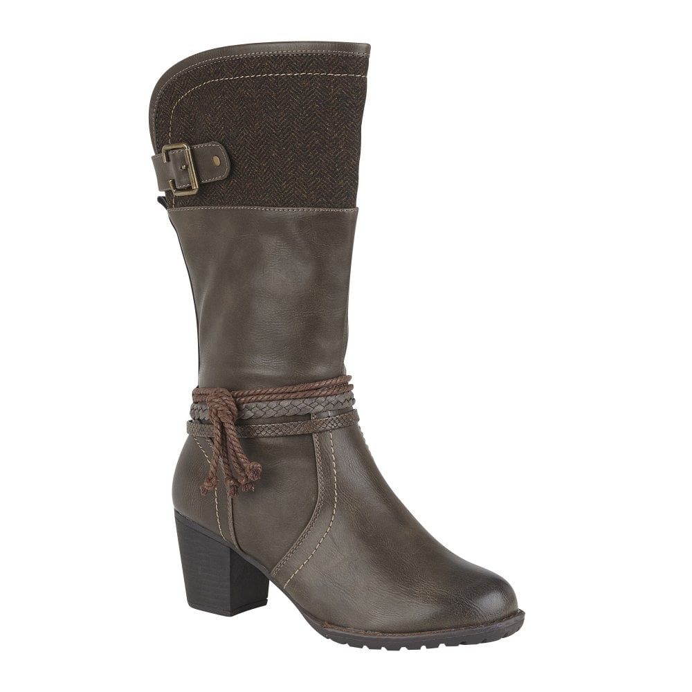 lotus mid calf boots