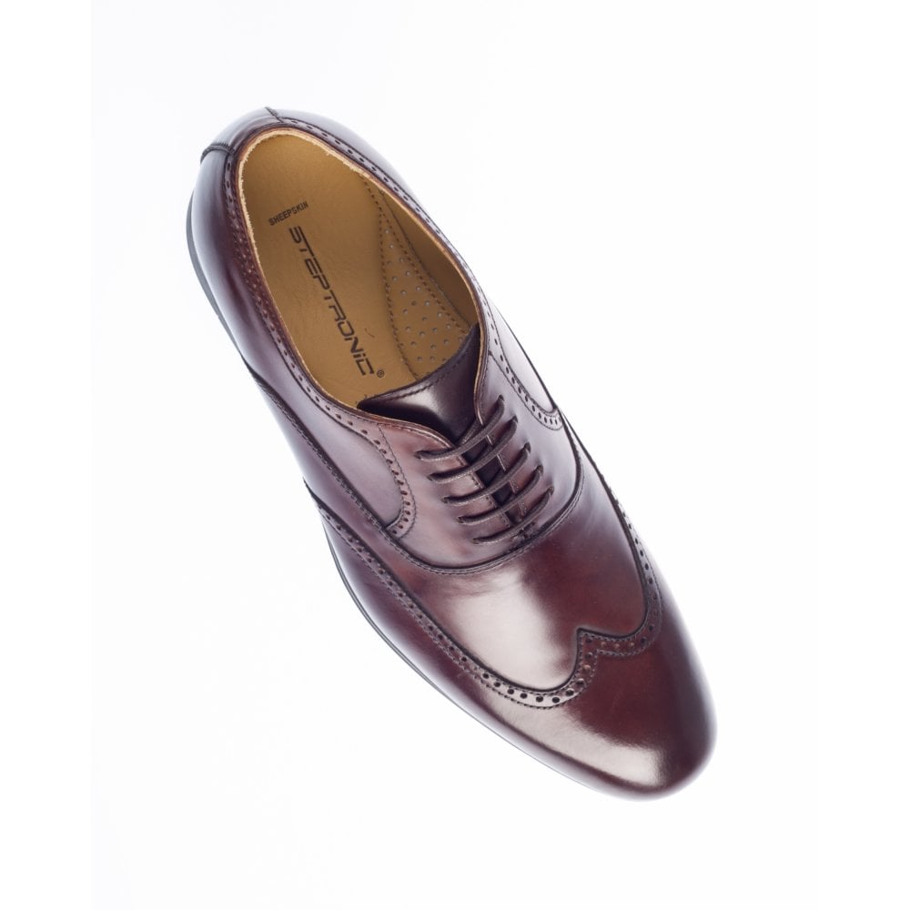 Steptronic BROGUE SHOE Burgos Brown Soft Leather wing cap Formal