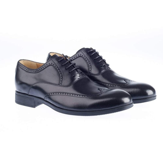 Steptronic BROGUE SHOE Bugos Black Soft Leather wing cap Lace up Formal