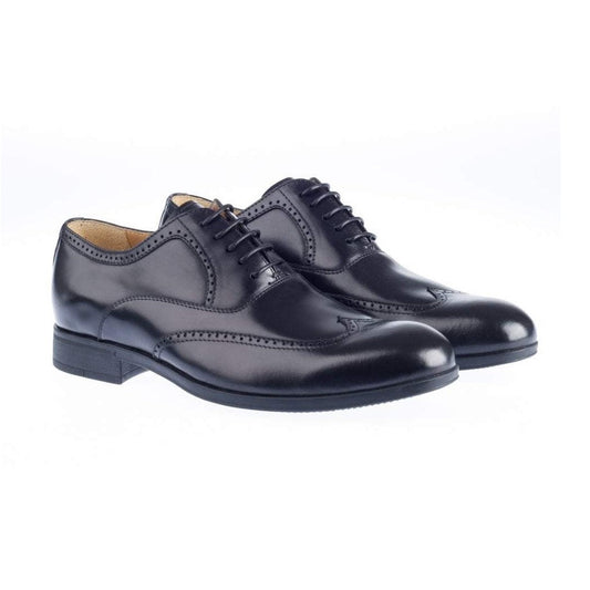Steptronic BROGUE SHOE Bugos Black Soft Leather wing cap Lace up Formal
