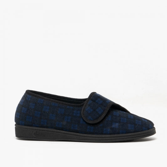 Comfylux Paul Navy Touch Fastening Mens Slipper