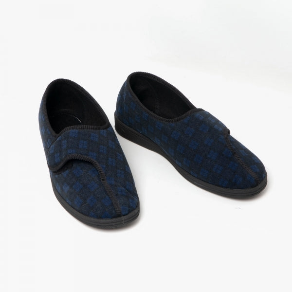 Comfylux Paul Navy Touch Fastening Mens Slipper
