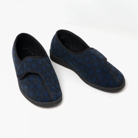 Comfylux Paul Navy Touch Fastening Mens Slipper