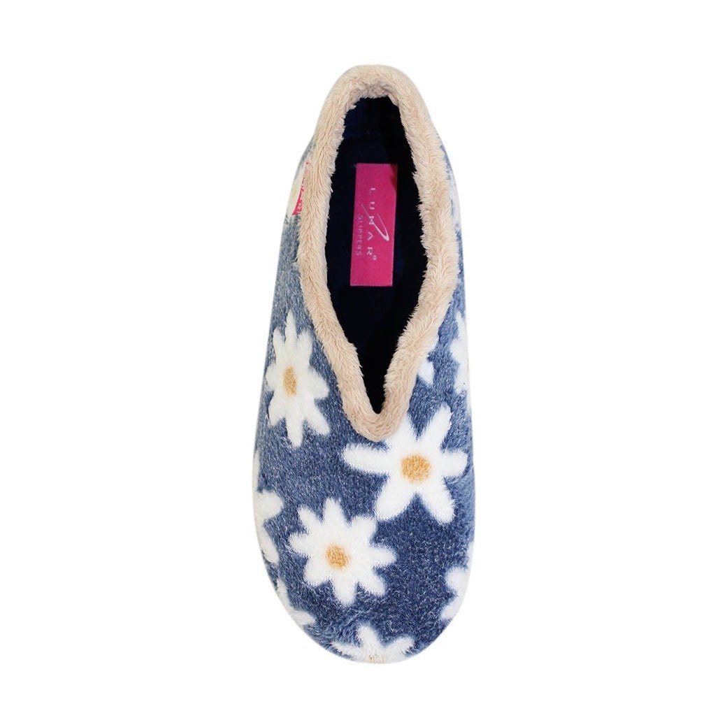 Lunar Slipper Daisy Blue Flower full slipper