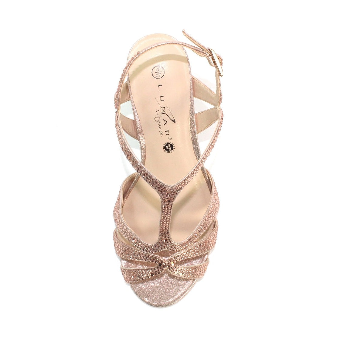 LUNAR FRANCIE Occasion Wear DRESS SANDAL WIDER FIT FLR524RO Rose Gold