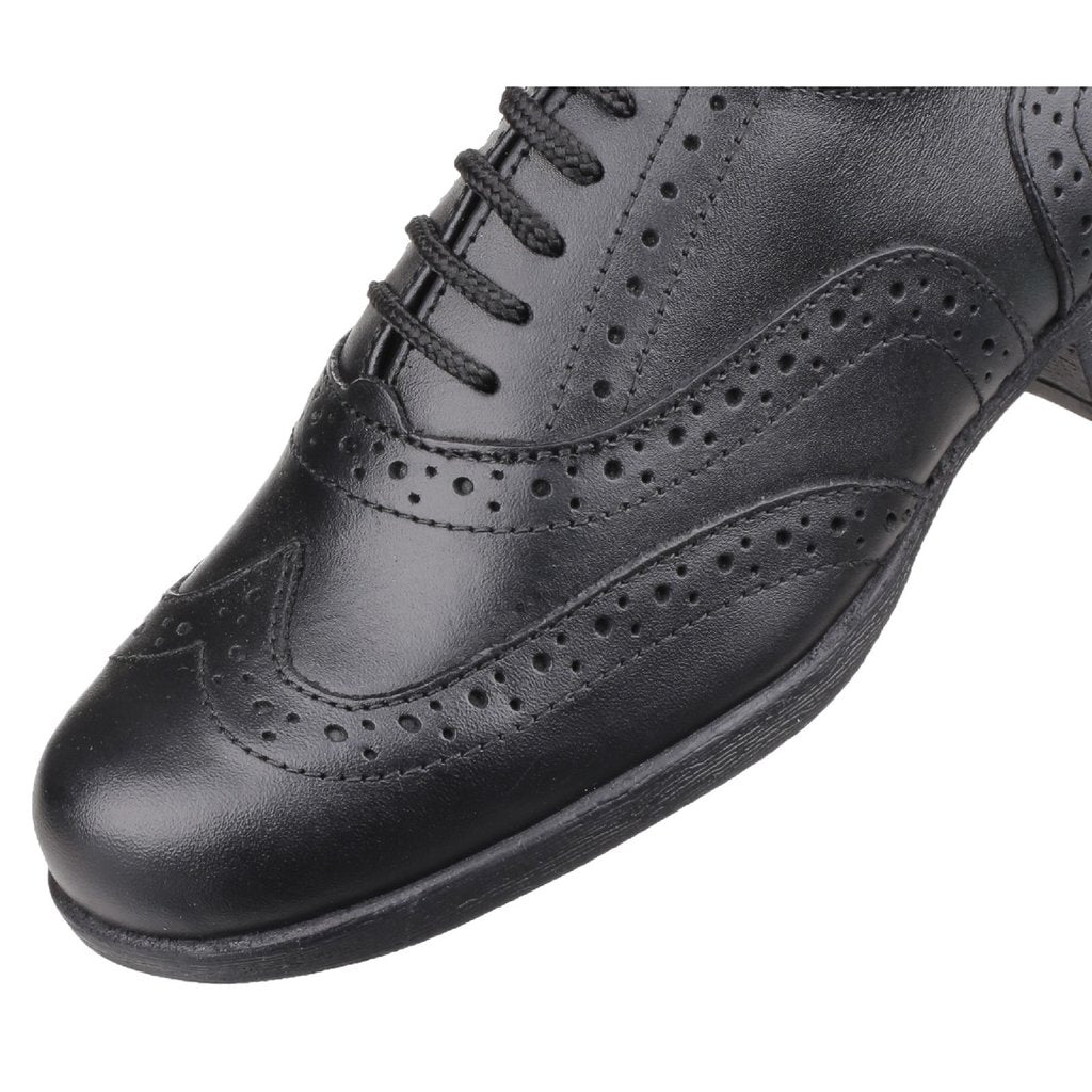 Hush Puppies school shoe Kada BLACK Leather Girls Brogue