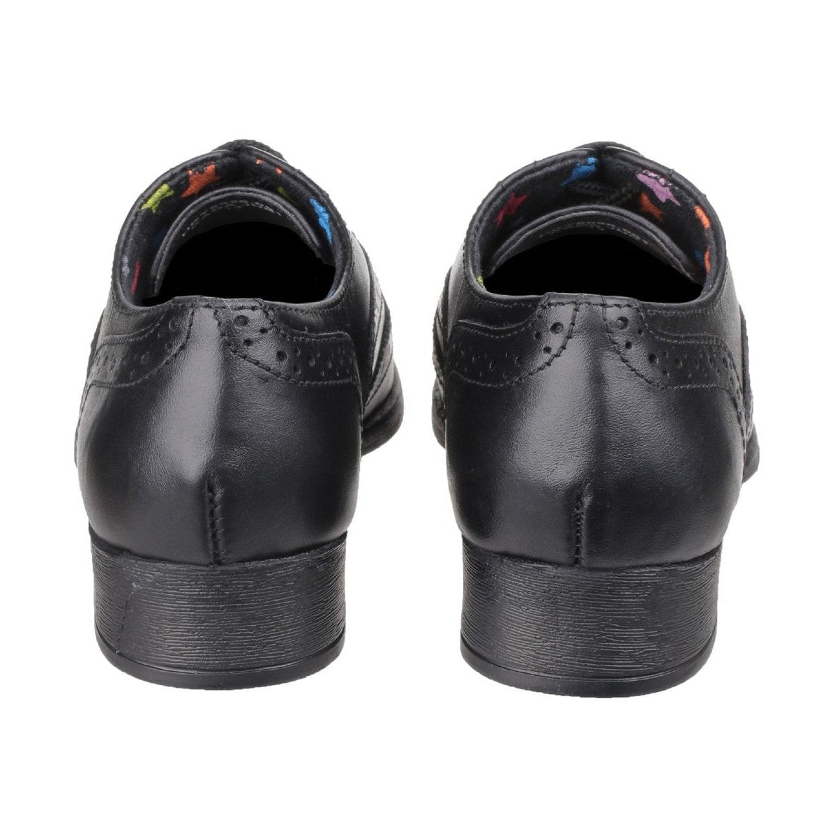 Hush Puppies school shoe Kada BLACK Leather Girls Brogue