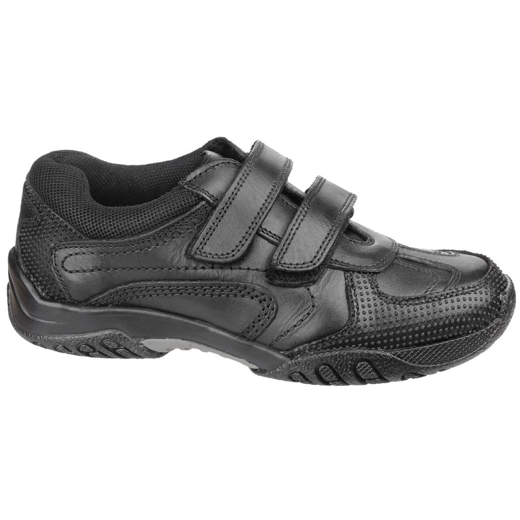 Hush Puppies school shoe Jezza jnr 10-2.5 BLACK Velcro strap