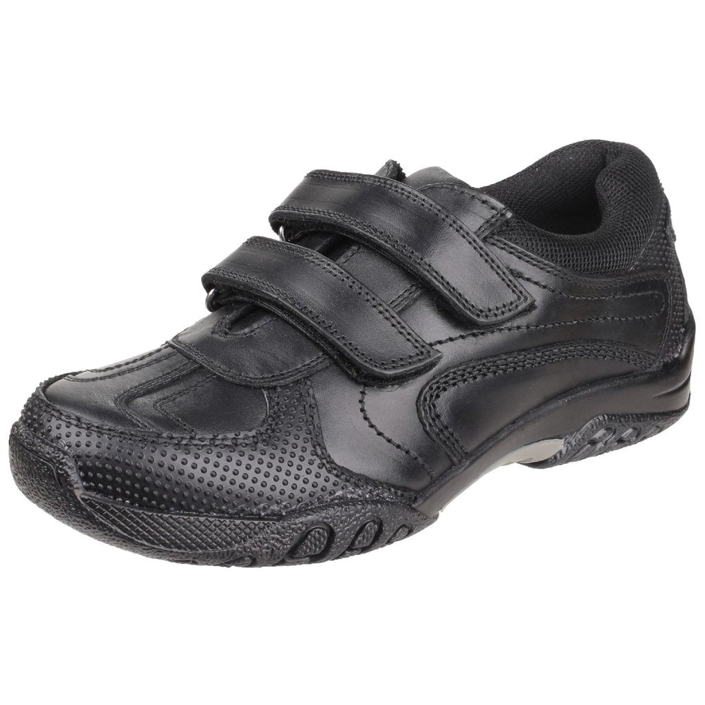 Hush Puppies school shoe Jezza jnr 10-2.5 BLACK Velcro strap